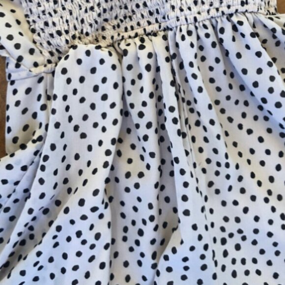 Women's JAPNA Cream and Black Polka Dot Skort Dress - Picture 4 of 11